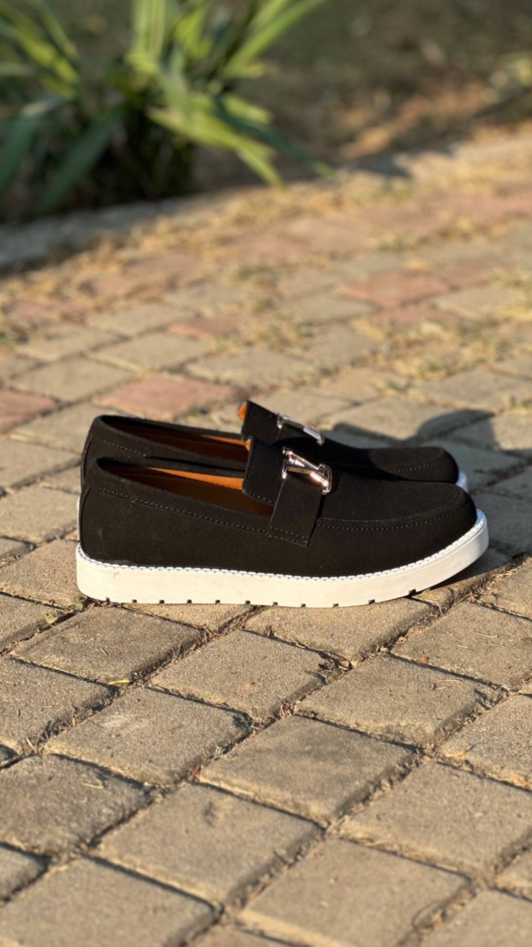 Mens-Suede Loafers LV (Black)